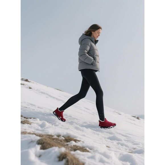 Women’s 03 Red Winter Snow Boots Fur Lined Waterproof Insulated Slip On Shoes - Picture 3 of 6